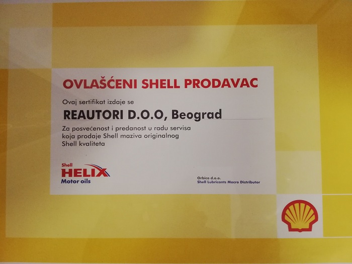 Ovlašćeni prodavac Shell motornih ulja 
